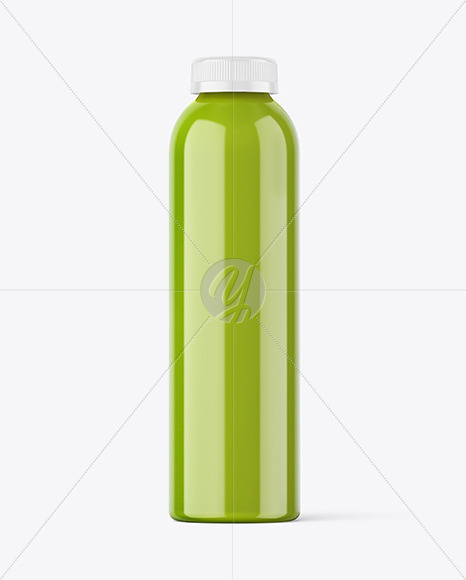 Clear PET Green Juice Bottle Mockup