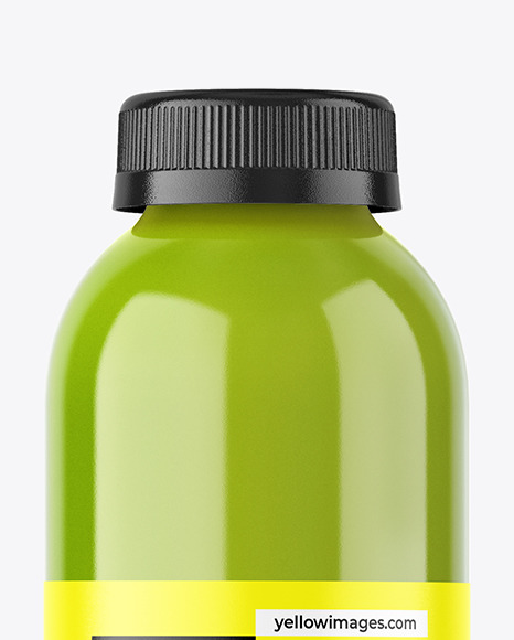 Clear PET Green Juice Bottle Mockup