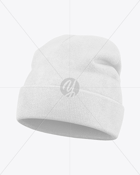 Winter Hat Mockup - Half Side View