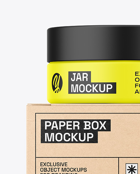 Matte Jar W/ Kraft Box Mockup