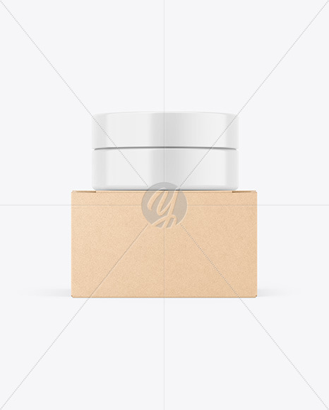 Glossy Jar W/ Kraft Box Mockup