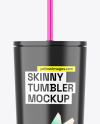 Glossy Skinny Tumbler Mockup