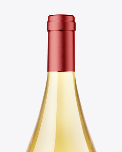 Clear Glass White Wine Bottle Mockup