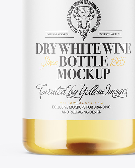 Clear Glass White Wine Bottle Mockup Clear Glass White Wine Bottle Mockup