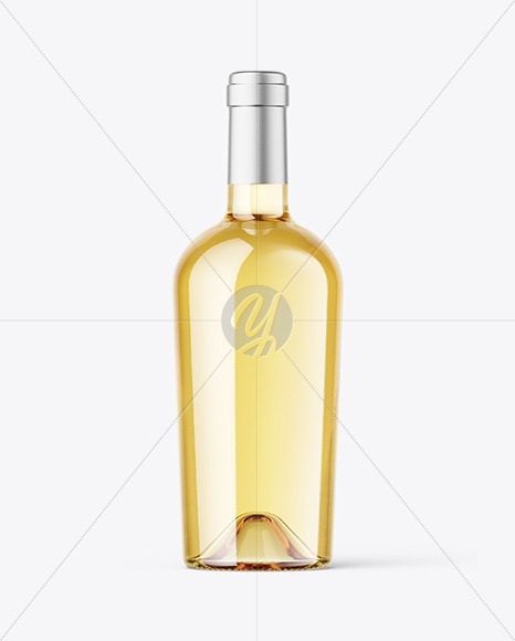 Clear Glass White Wine Bottle Mockup