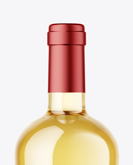 Clear Glass White Wine Bottle Mockup