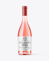 Clear Glass Pink Wine Bottle Mockup