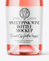 Clear Glass Pink Wine Bottle Mockup