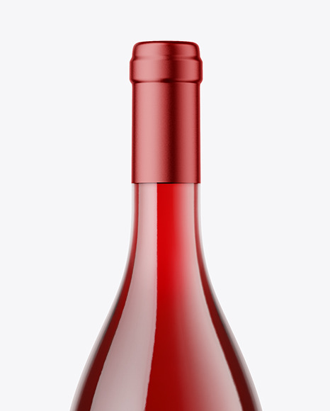 Clear Glass Red Wine Bottle Mockup