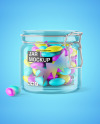 Clear Glass Jar w/ Candies Mockup