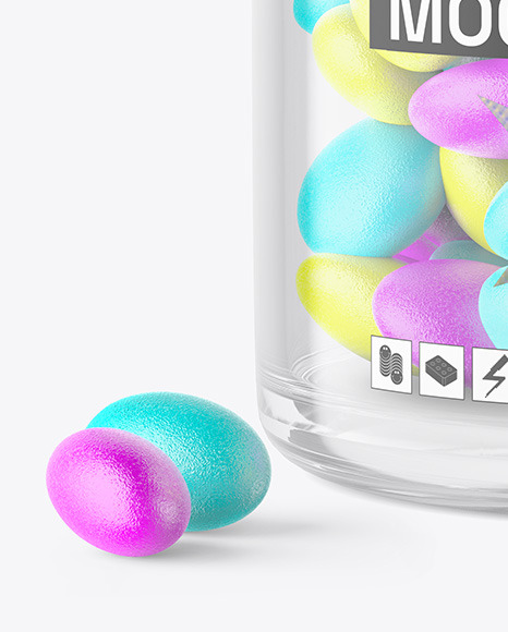 Clear Glass Jar w/ Candies Mockup