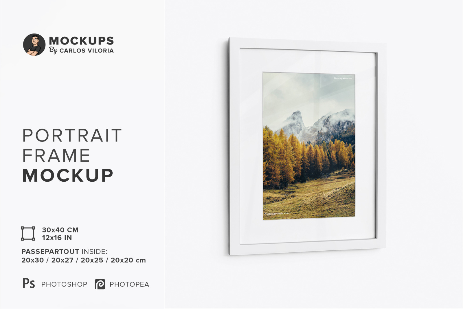 Portrait Frame Mockup - 30x40 cm