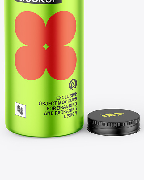 Opened Metallic Bottle Mockup