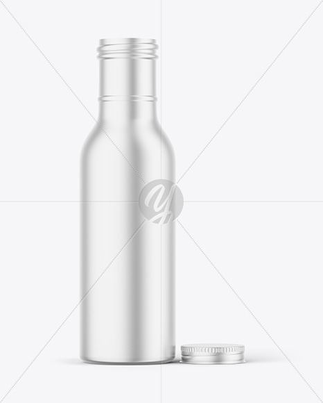 Opened Metallic Bottle Mockup