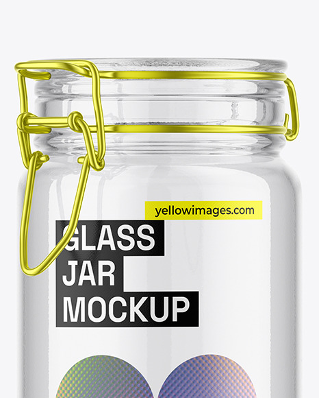 Clear Glass Jar with Clamp Lid Mockup