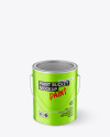 Matte Metallic Paint Bucket W/ Splash Mockup