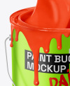 Matte Metallic Paint Bucket W/ Splash Mockup