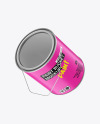 Matte Paint Bucket in a Hand W/ Splash Mockup