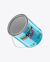 Metallic Paint Bucket in a Hand W/ Splash Mockup