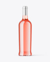 Clear Glass Pink Wine Bottle Mockup