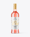 Clear Glass Pink Wine Bottle Mockup