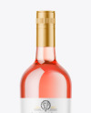 Clear Glass Pink Wine Bottle Mockup