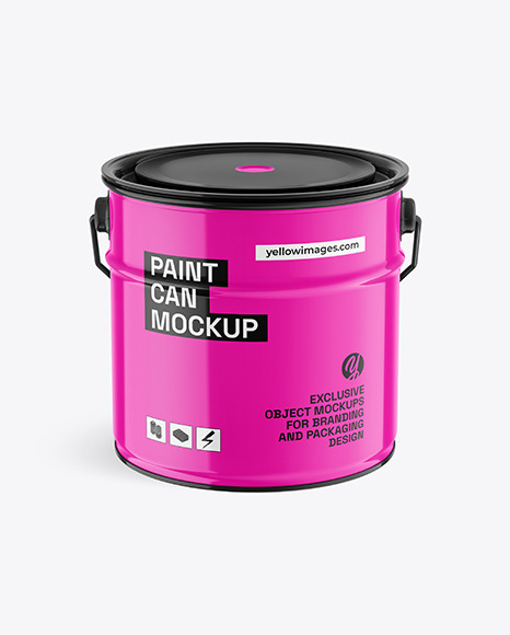 Glossy Paint Bucket Mockup