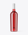 Clear Glass Red Wine Bottle Mockup