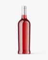 Clear Glass Red Wine Bottle Mockup