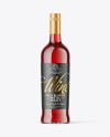 Clear Glass Red Wine Bottle Mockup