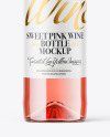 Clear Glass Pink Wine Bottle Mockup