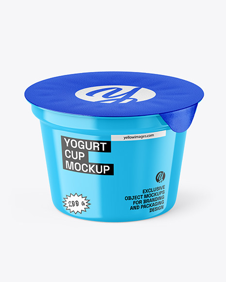 Glossy Yogurt Cup Mockup