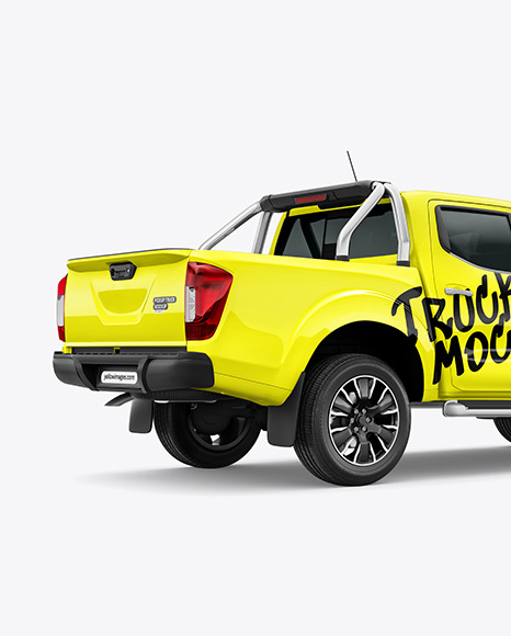 Pickup Truck Mockup - Back Half Side View