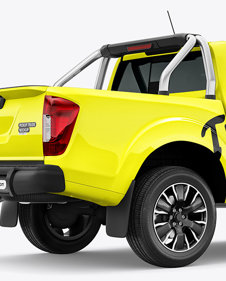 Pickup Truck Mockup - Back Half Side View