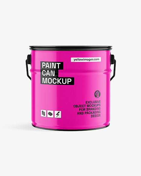 Glossy Paint Bucket Mockup