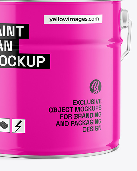 Glossy Paint Bucket Mockup