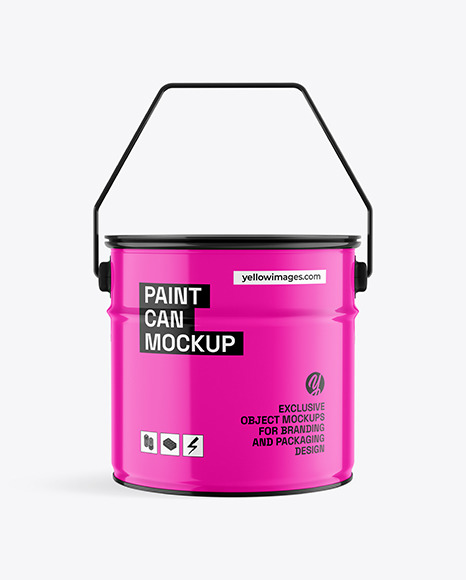 Glossy Paint Bucket Mockup