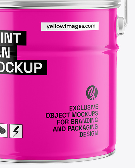 Glossy Paint Bucket Mockup