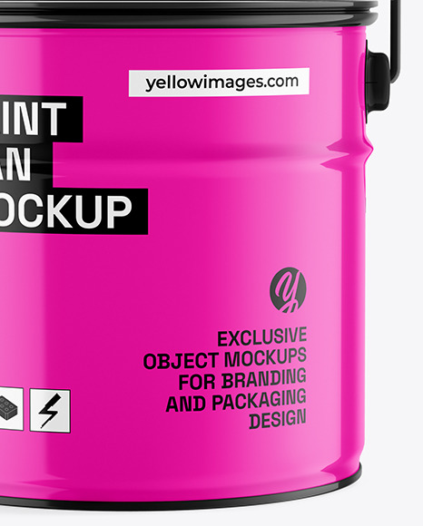 Glossy Paint Bucket Mockup