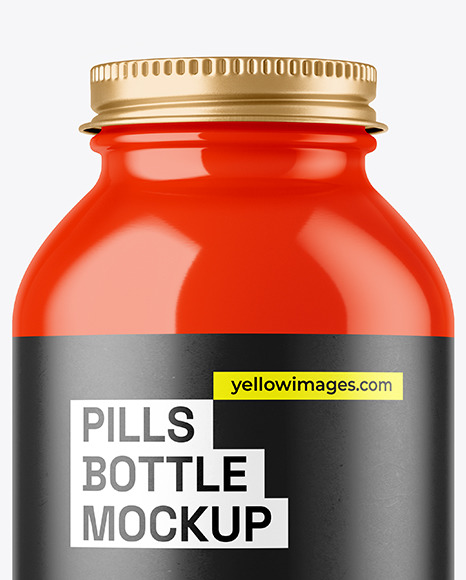 Glossy Pills Bottle Mockup