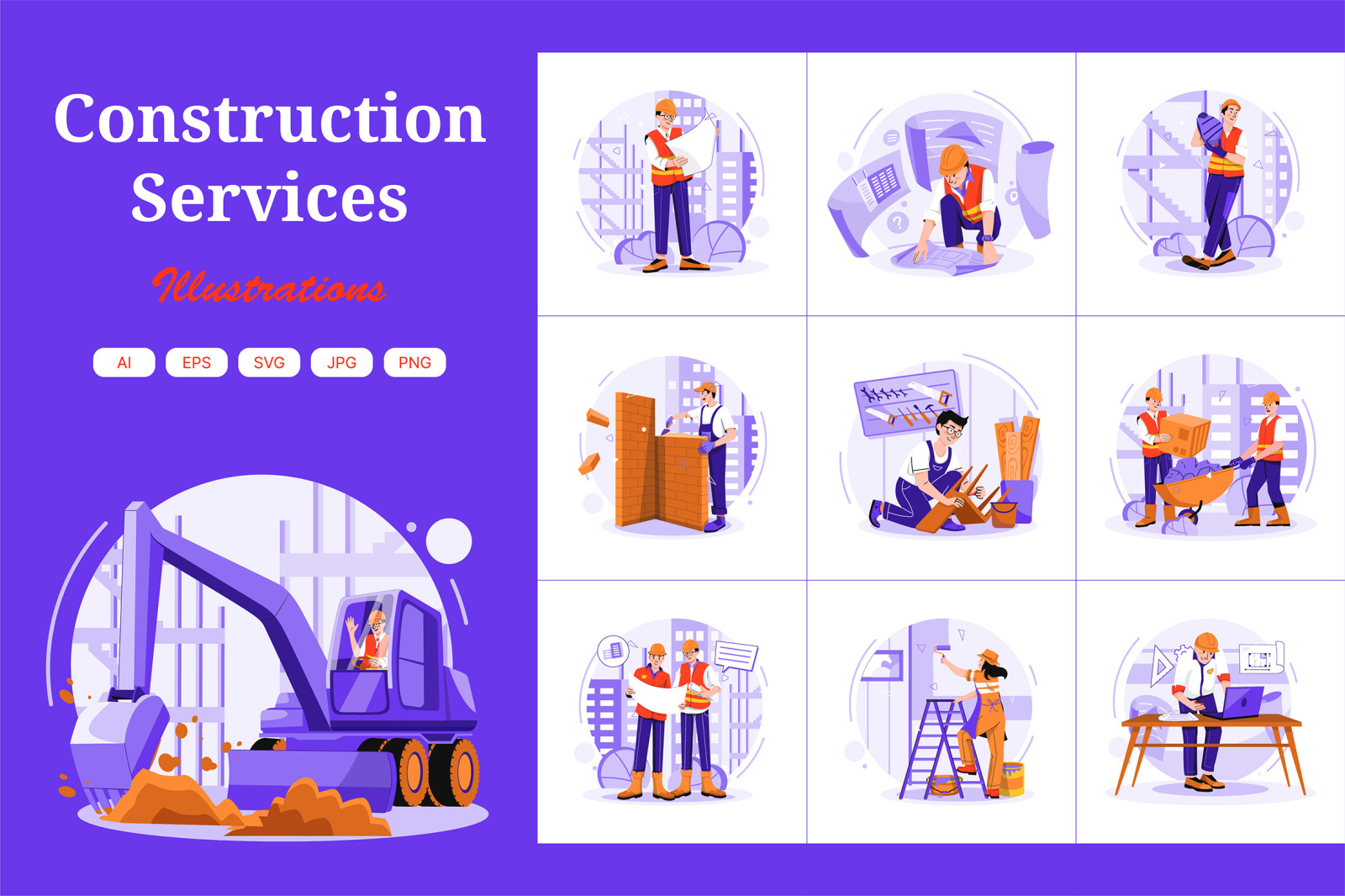 M617_Construction Services Illustration Pack M617_Construction Services Illustration Pack
