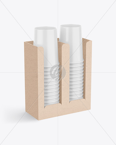 Kraft Holder Paper Cups Mockup