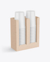 Kraft Holder Paper Cups Mockup