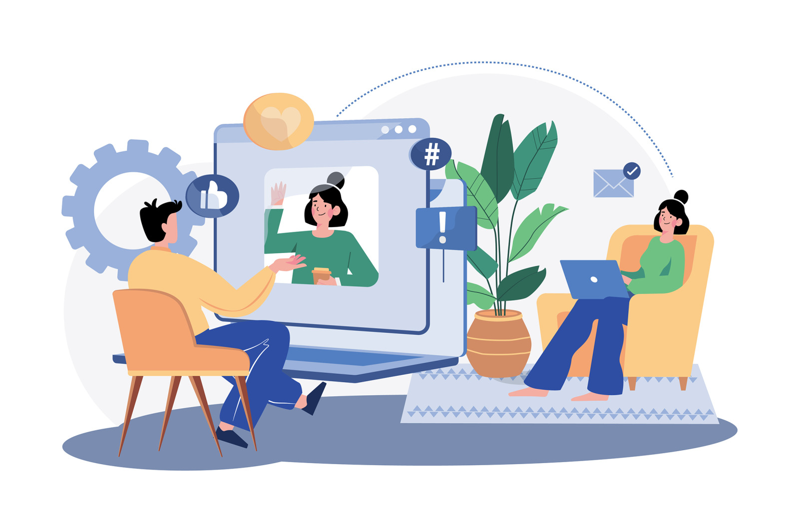 M640_Social Network Illustration Pack M640_Social Network Illustration Pack