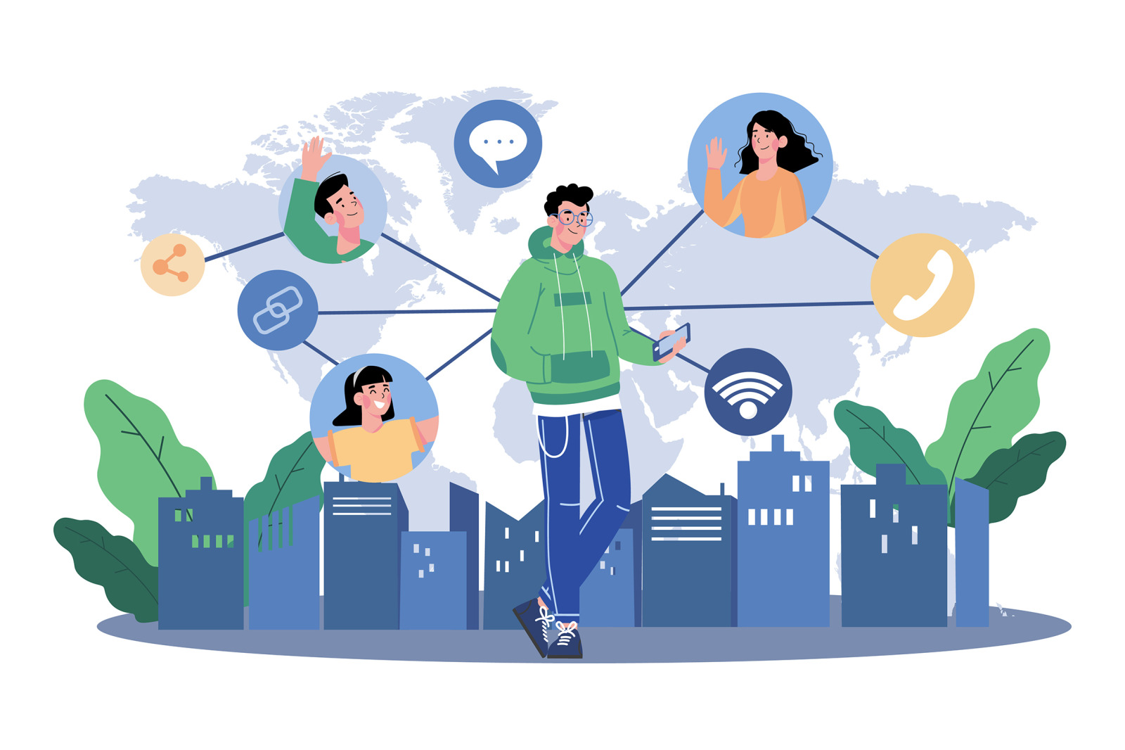 M640_Social Network Illustration Pack M640_Social Network Illustration Pack