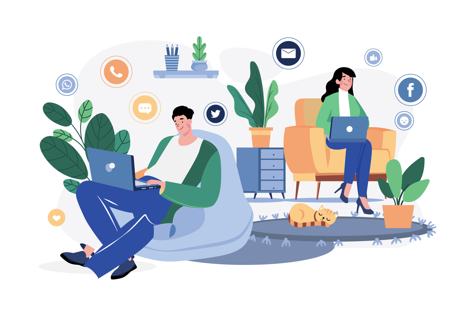 M640_Social Network Illustration Pack M640_Social Network Illustration Pack