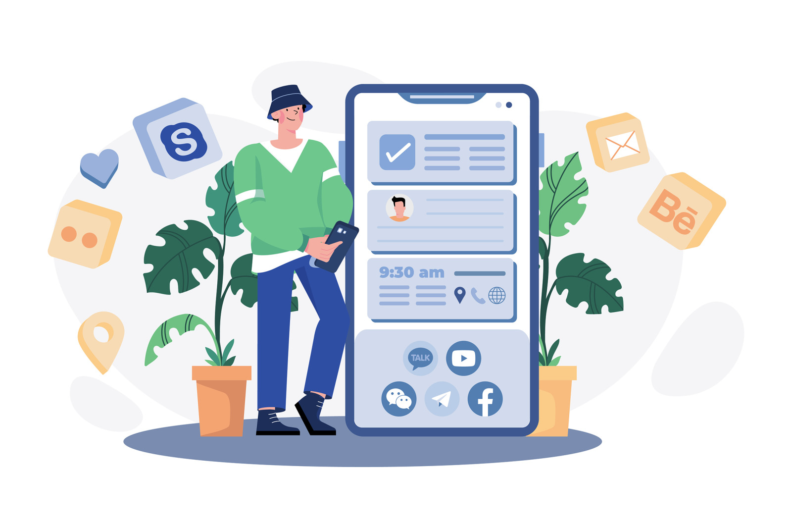M640_Social Network Illustration Pack M640_Social Network Illustration Pack