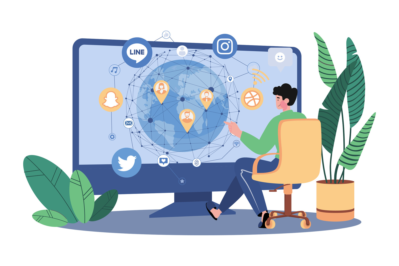 M640_Social Network Illustration Pack M640_Social Network Illustration Pack