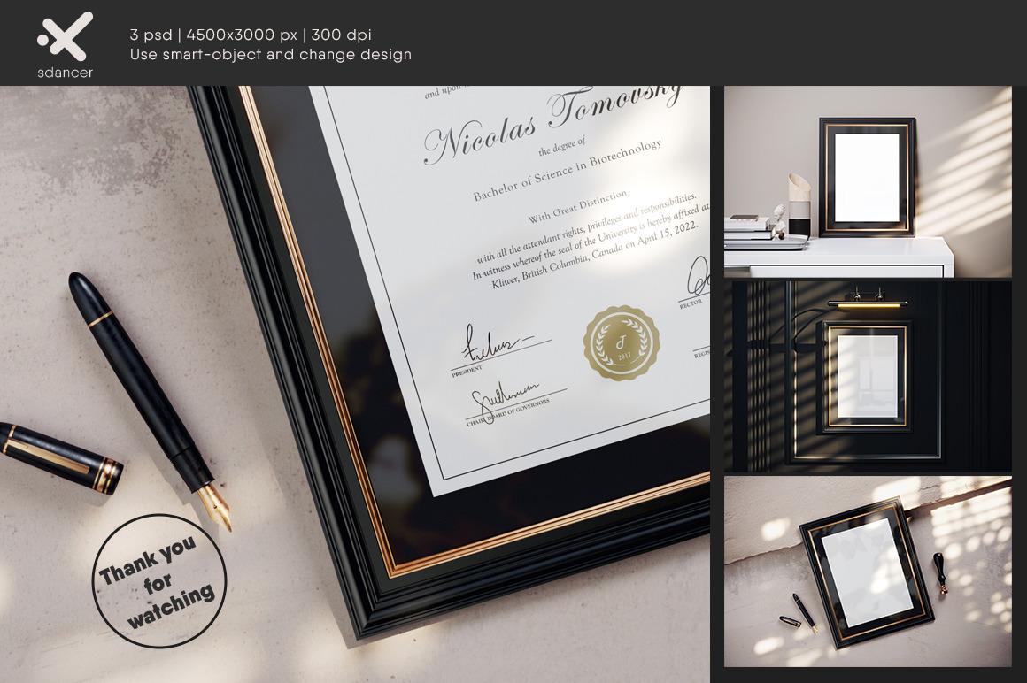 Award Document Frame Mockup