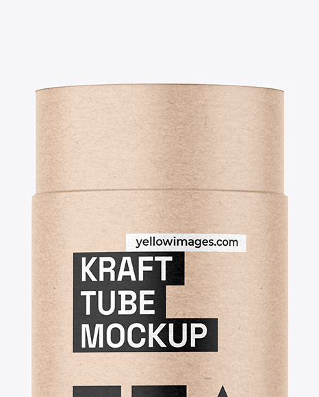 Opened Kraft Paper Tube Mockup